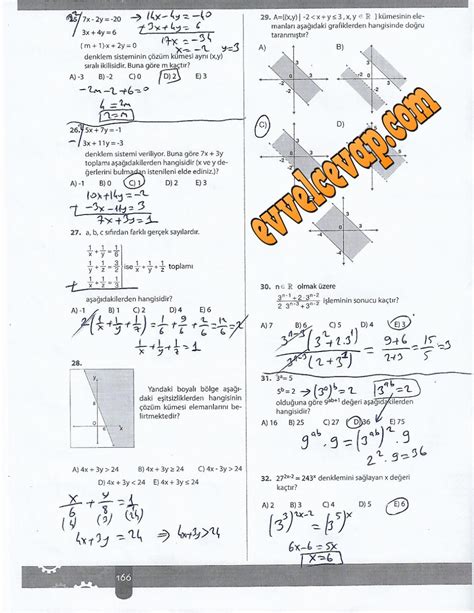 9 sınıf matematik sayfa 166 cevapları